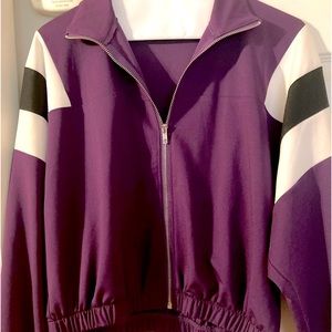 NWT forever 21 athletic zip up purple jacket
